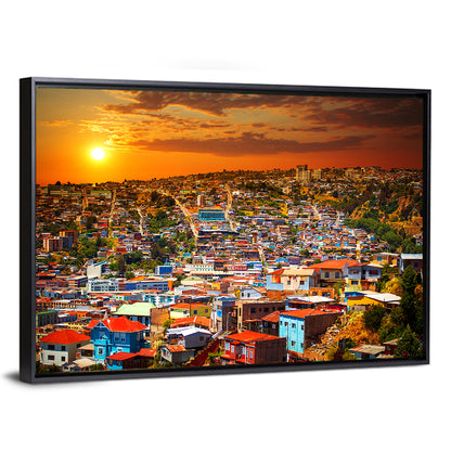Valparaíso Hills Sunset Wall Art