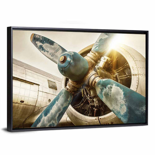 Vintage Airplane Propeller Close-up Wall Art