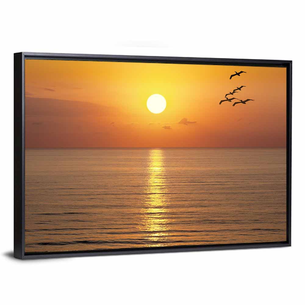 Golden Hour Ocean Sunset Wall Art