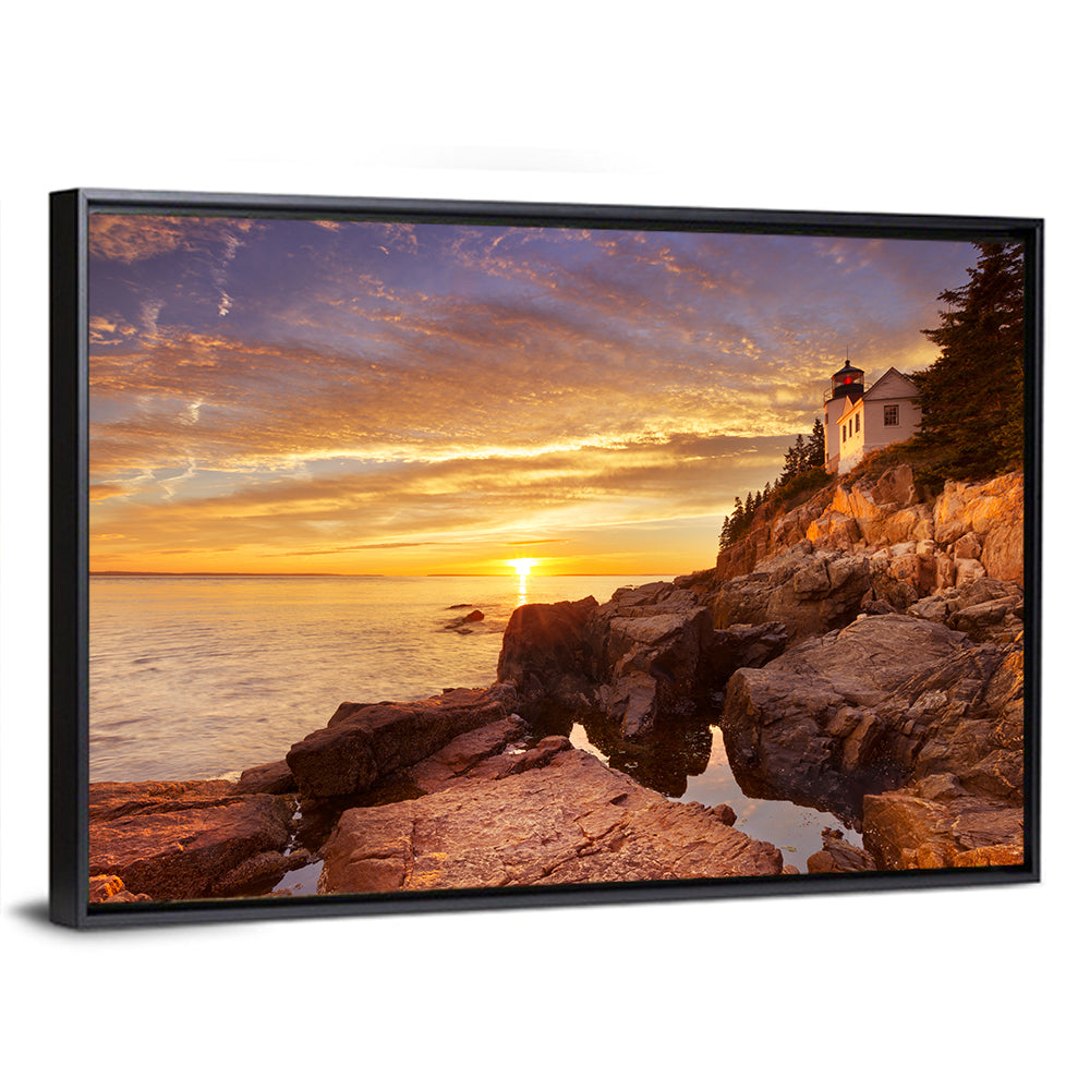 Bass Harbor Head Light at Sunset Wall Art