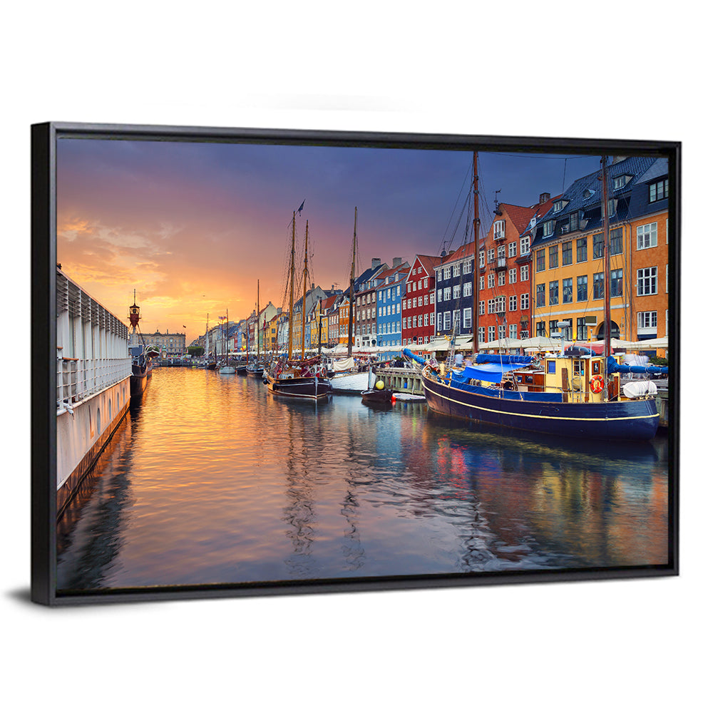 Nyhavn Canal at Sunset Wall Art
