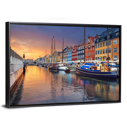 Nyhavn Canal at Sunset Wall Art