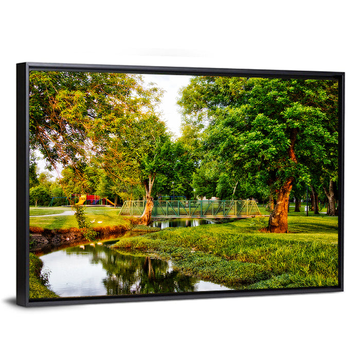 Centennial Park Owasso Wall Art as a framed canvas
