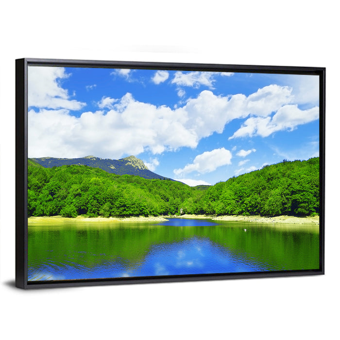 Montseny Mountains from Santa Fe Lake Wall Art as a framed canvas