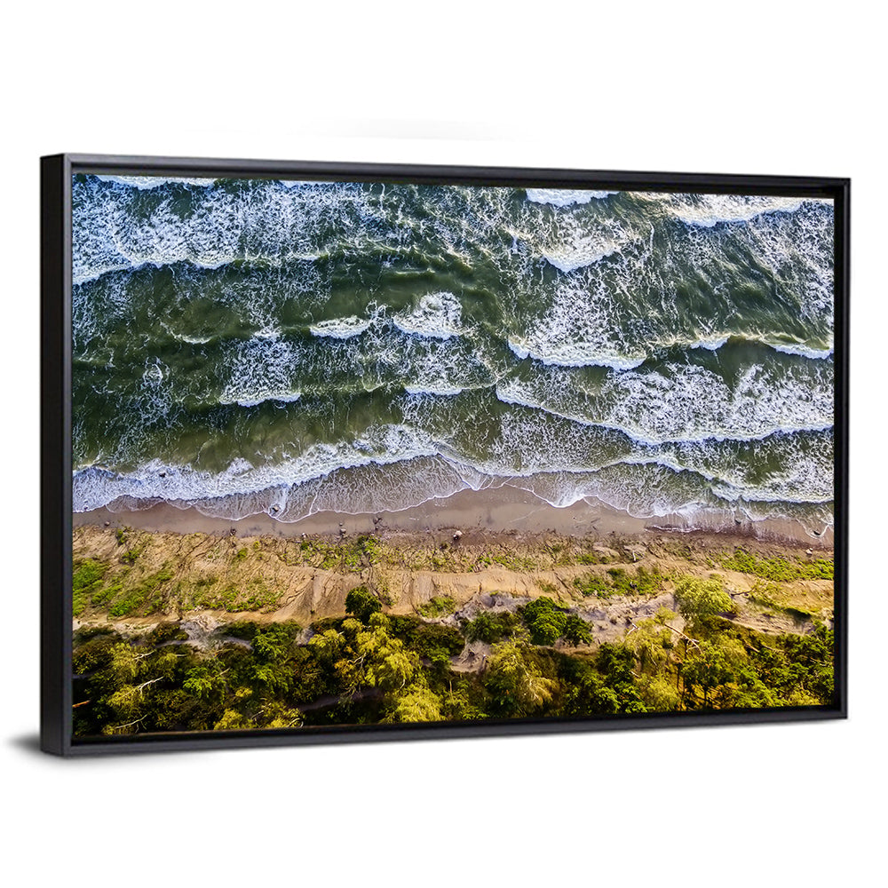 Aerial Waves Over Sandy Cliff Wall Art