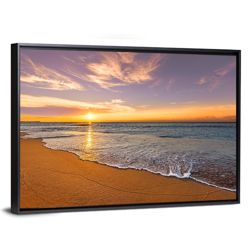 Sunrise Over Ocean Beach Wall Art
