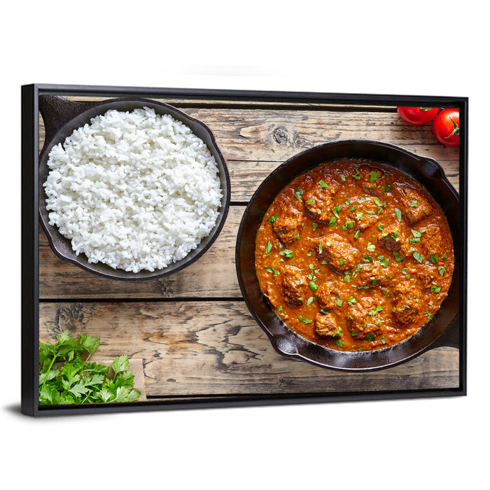 Rustic Beef Curry Wall Art as a framed canvas