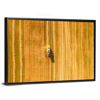 Aerial Wheat Harvest Wall Art