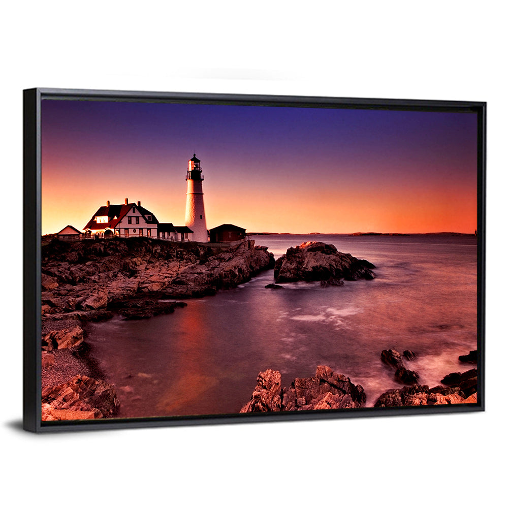 Portland Head Light at Dusk Wall Art