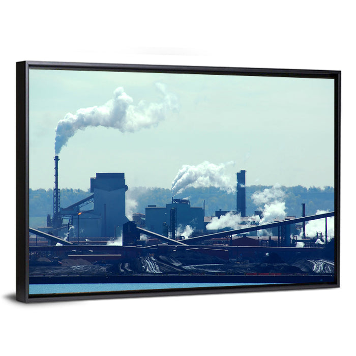 Industrial Pollution Concept Wall Art as a framed canvas