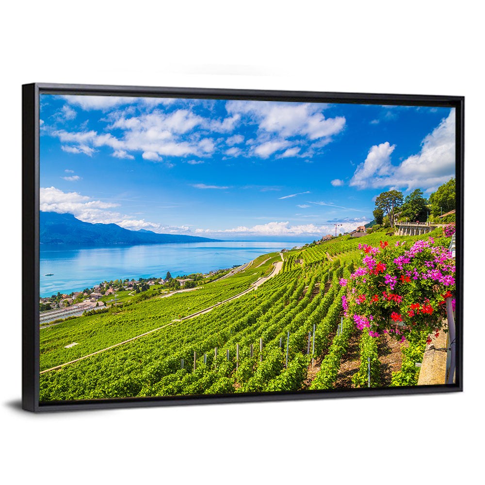 Lavaux Vineyard Terraces Over Lake Geneva Wall Art