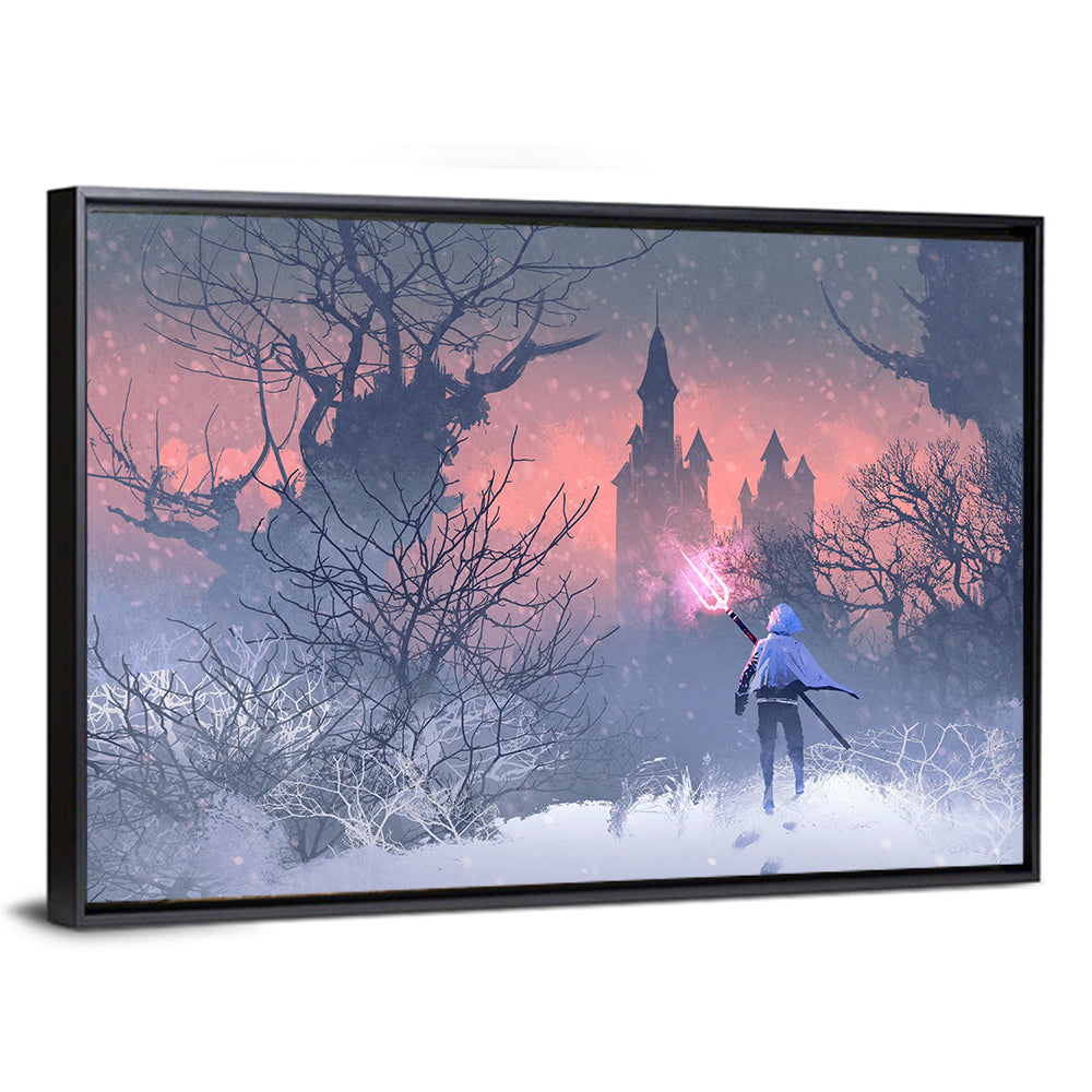 Knight with Glowing Trident Wall Art