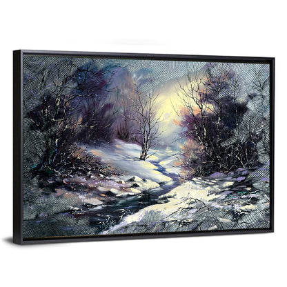 Frozen Stream in Winter Wall Art