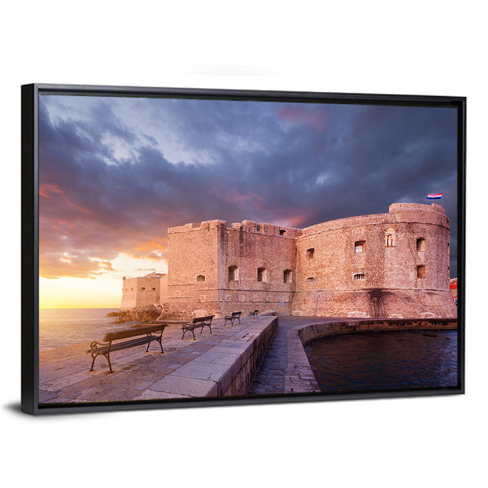 Fort Bokar at Sunset, Dubrovnik Wall Art as a framed canvas
