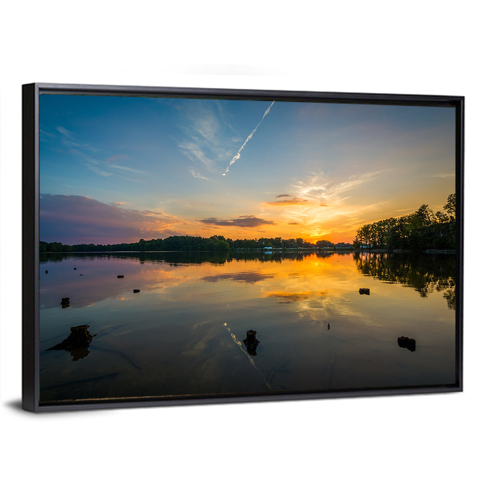 Lake Norman Sunset Reflection Wall Art