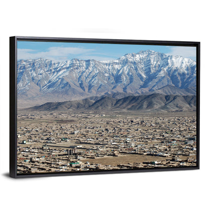 Kabul from Above with Snow-capped Mountains Wall Art