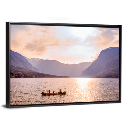 Lake Bohinj Canoe at Sunset Wall Art