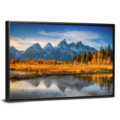 Grand Tetons Golden Reflection Wall Art