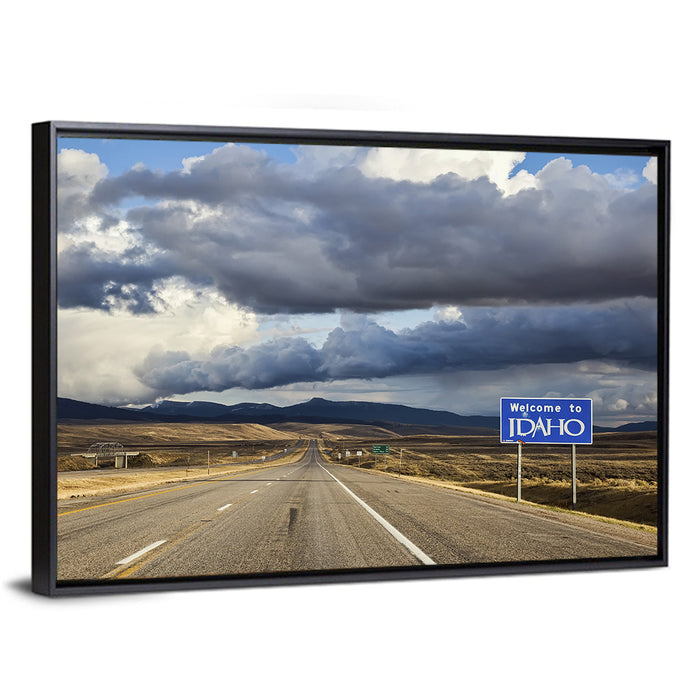 I-15 Idaho Highway Wall Art as a framed canvas
