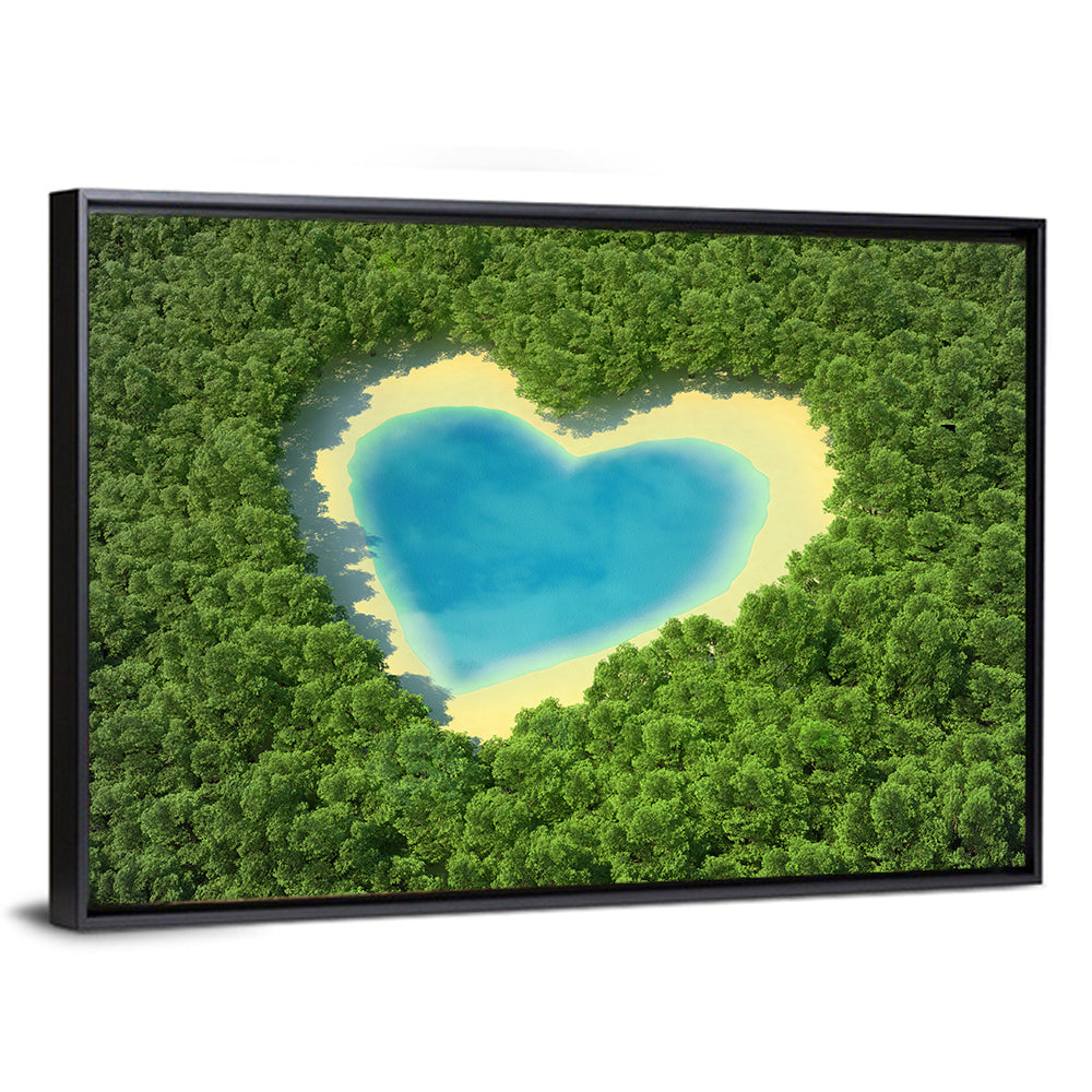 Heart-shaped Pond Aerial View Wall Art