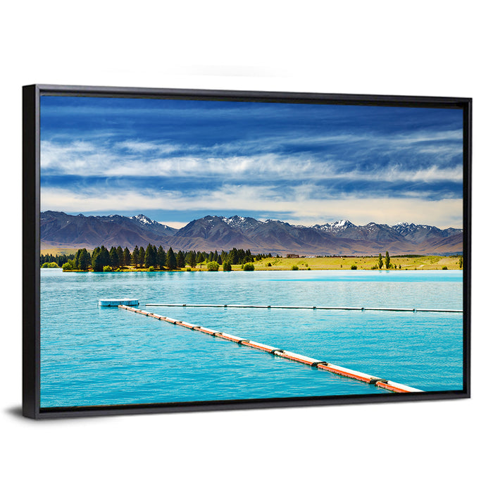 Lake Ruataniwha Landscape Wall Art as a framed canvas