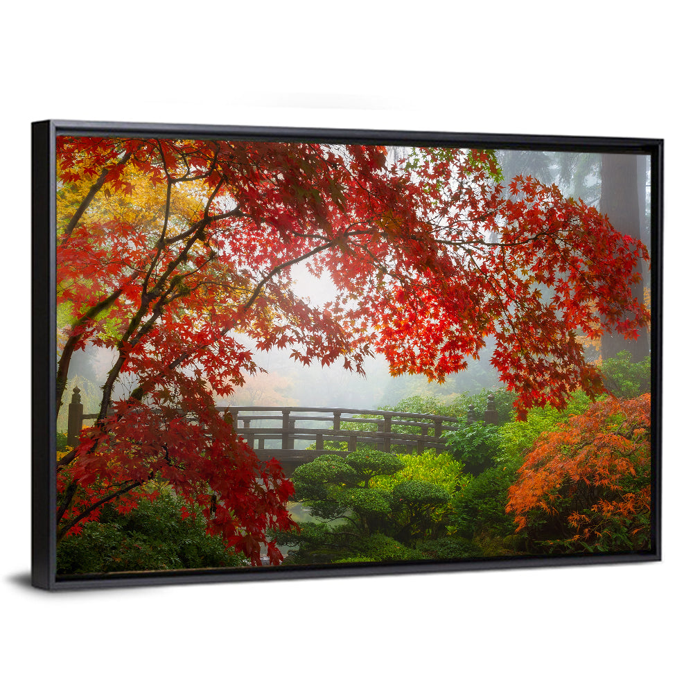 Portland Moon Bridge in Autumn Mist Wall Art