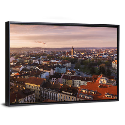 Red Tiled Rooftops at Golden Hour Wall Art