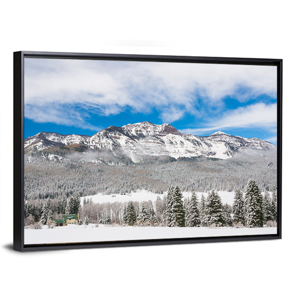 Colorado Snowy Mountain Cabin Wall Art