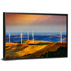 Golden Hour Wind Turbines Wall Art