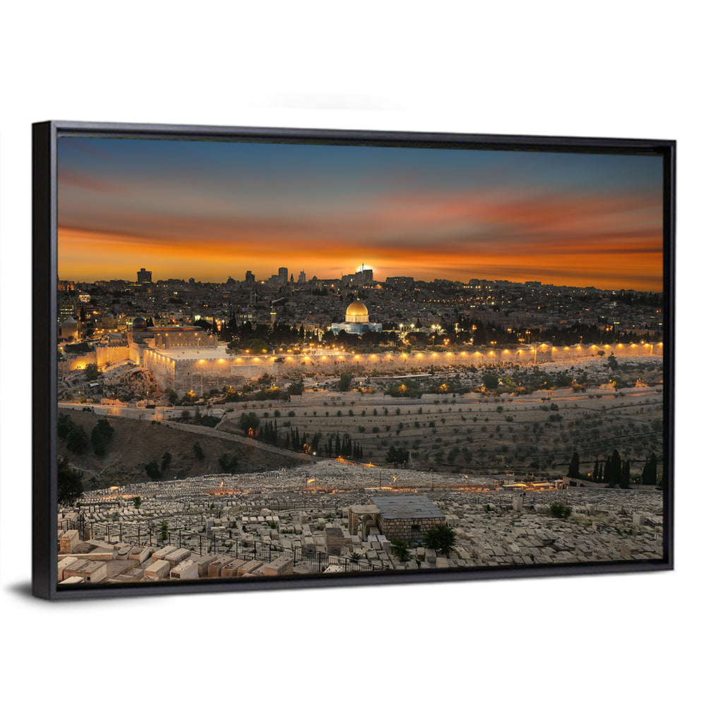 Jerusalem Sunset Over Temple Mount Wall Art