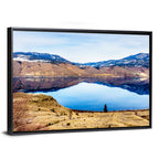 Kamloops Lake Sunset with Snow Capped Peaks Wall Art