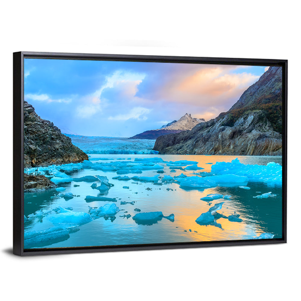 Grey Glacier at Sunset Wall Art