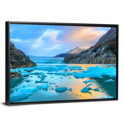 Grey Glacier at Sunset Wall Art