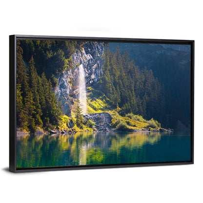 Lake Oeschinen Waterfall Reflection Wall Art