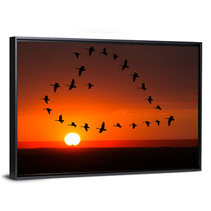 Heart-shaped Flock of Birds Wall Art