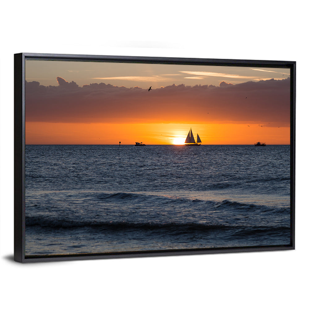 Florida Sailboat Sunset Wall Art