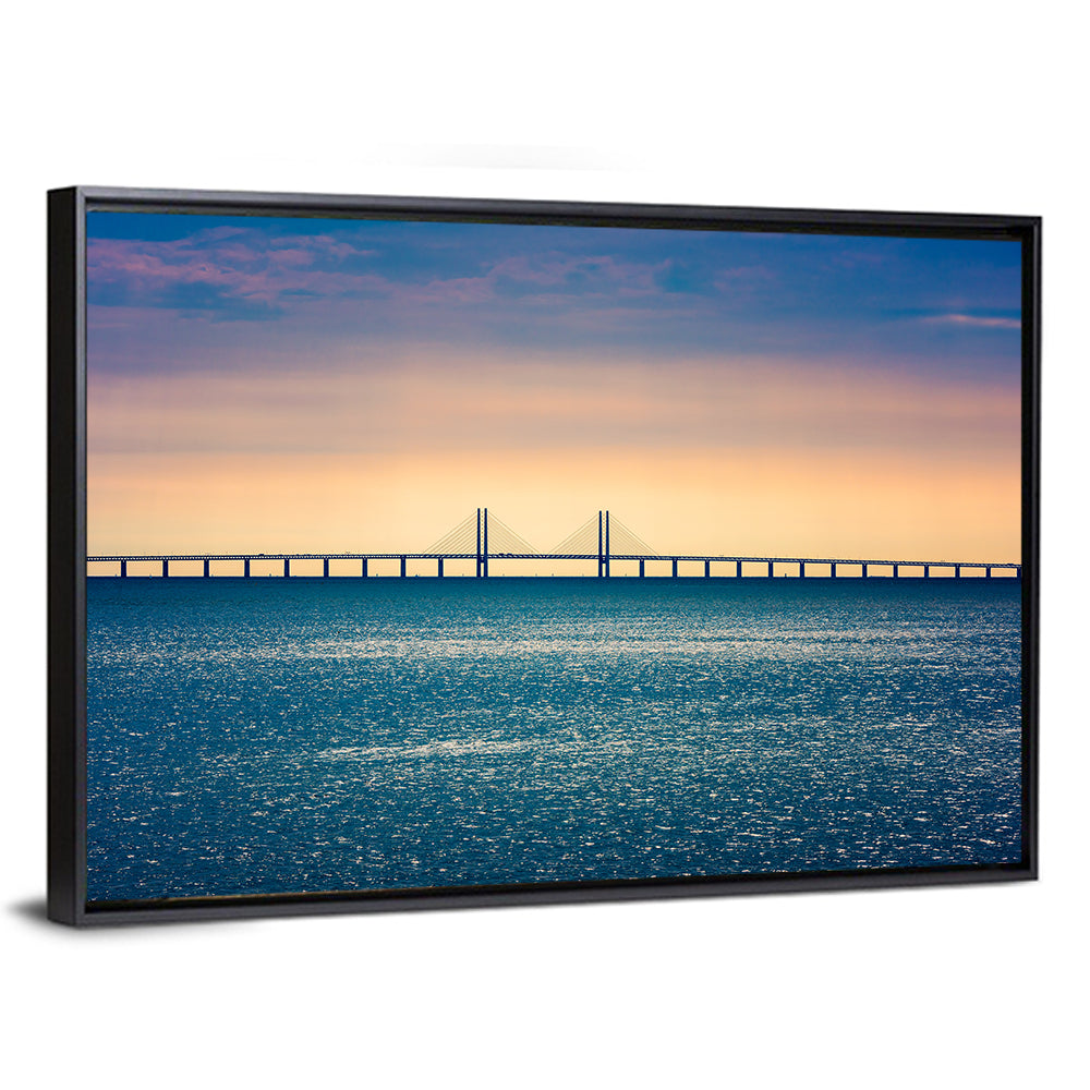 Øresund Bridge at Sunset Wall Art