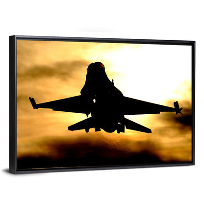 F-16 Sunset Silhouette Wall Art