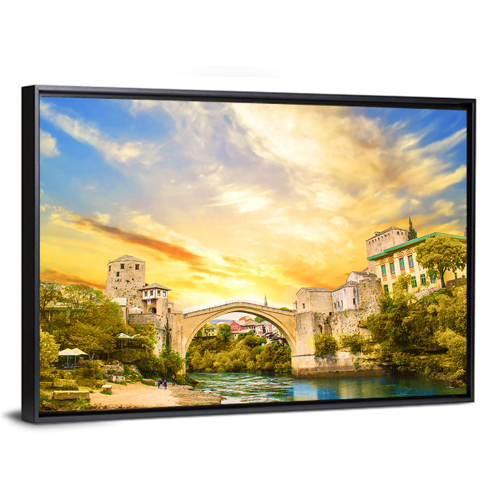 Stari Most at Sunset Wall Art