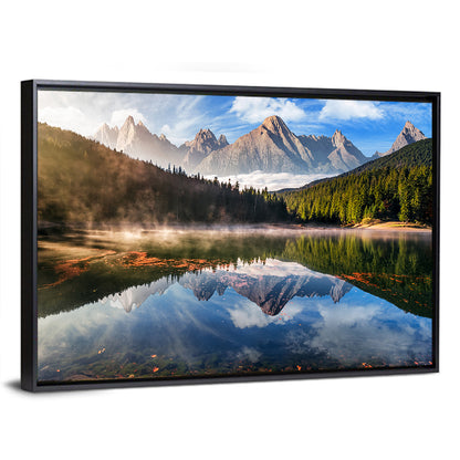 Morning Mist Mountain Lake Wall Art