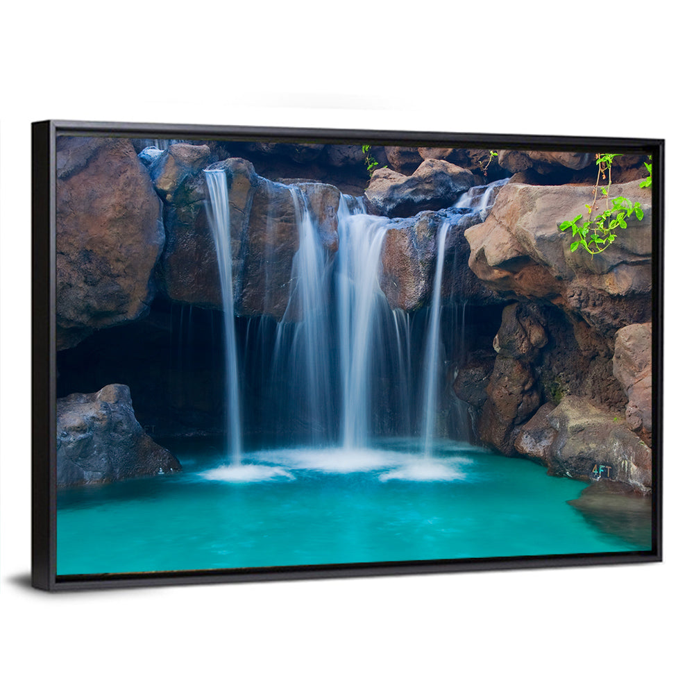Waterfall Into Turquoise Pool Wall Art