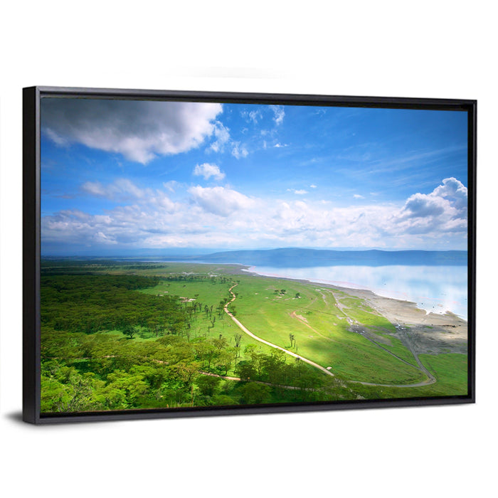 Lake Nakuru Overlook Wall Art as a framed canvas