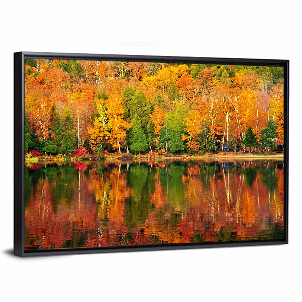 Autumn Forest Reflection Wall Art