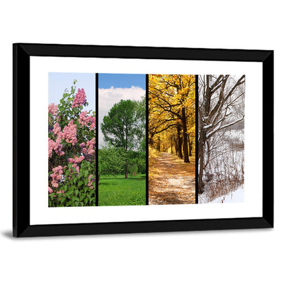 Four Seasons Tree Collage Wall Art