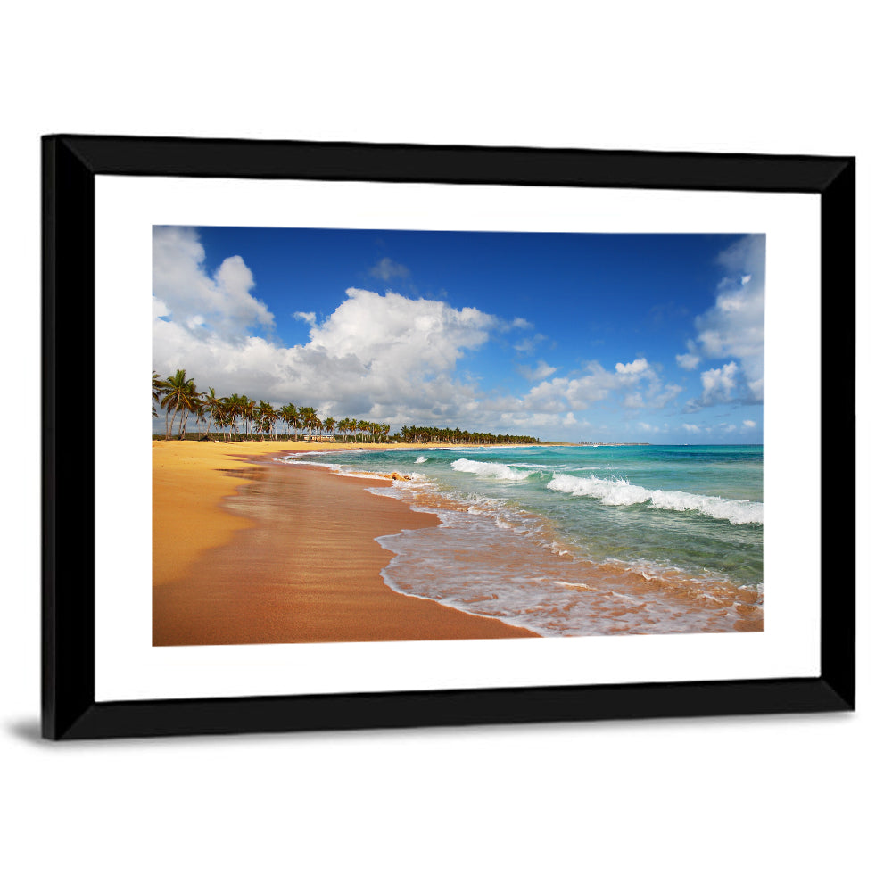 Palm Lined Tropical Coast Wall Art