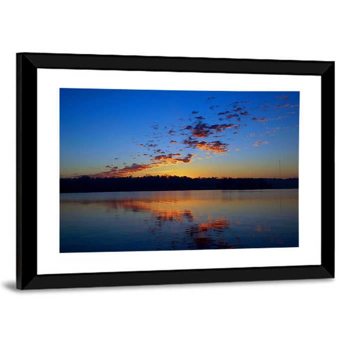 Lake Livingston Sunset Reflection Wall Art as a framed print