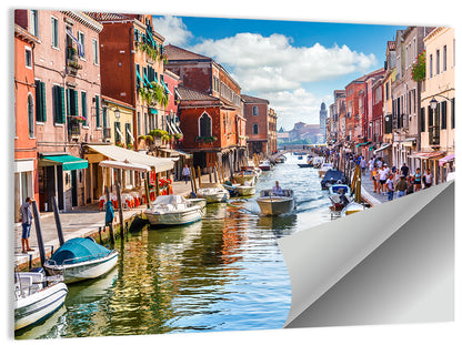 Sunlit Burano Canal, Venice Wall Art