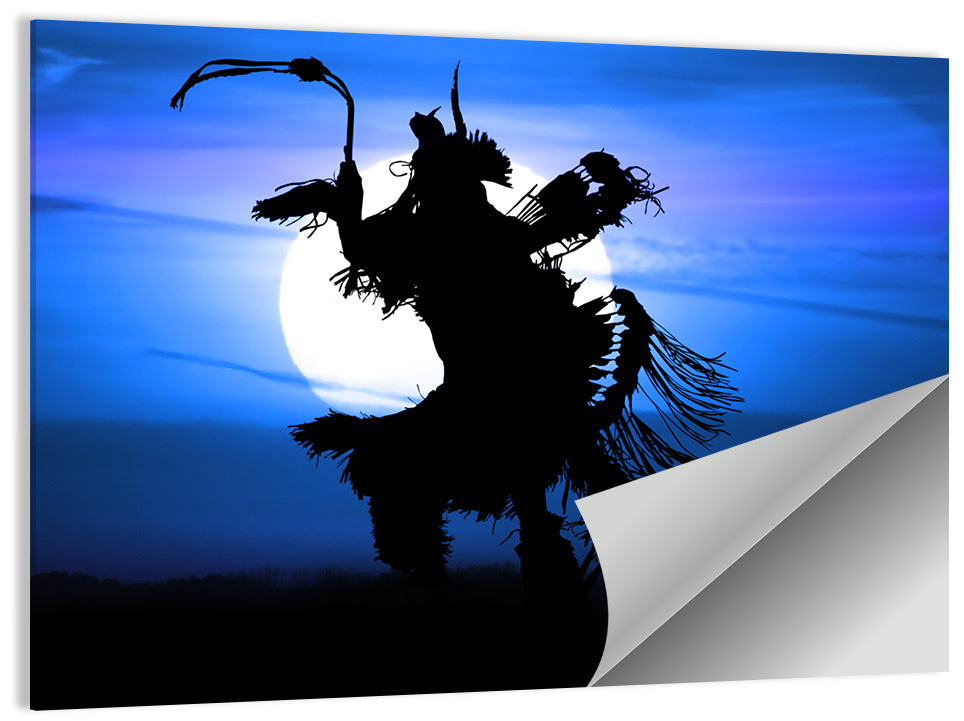 Moonlit Pow Wow Dancer Wall Art