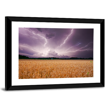 Lightning Over Wheat Field Wall Art