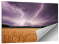Lightning Over Wheat Field Wall Art